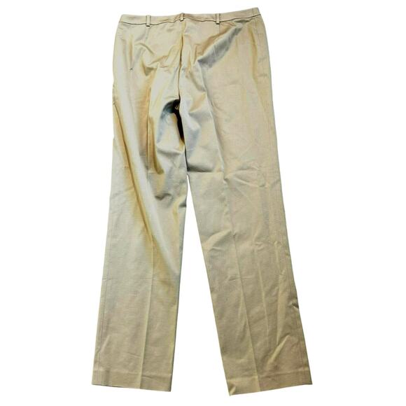 LINDA ALLARD ELLEN TRACY NWT Women's 14 Tan Gold Stripe Straight Trouser‎ Pants - Picture 3 of 10